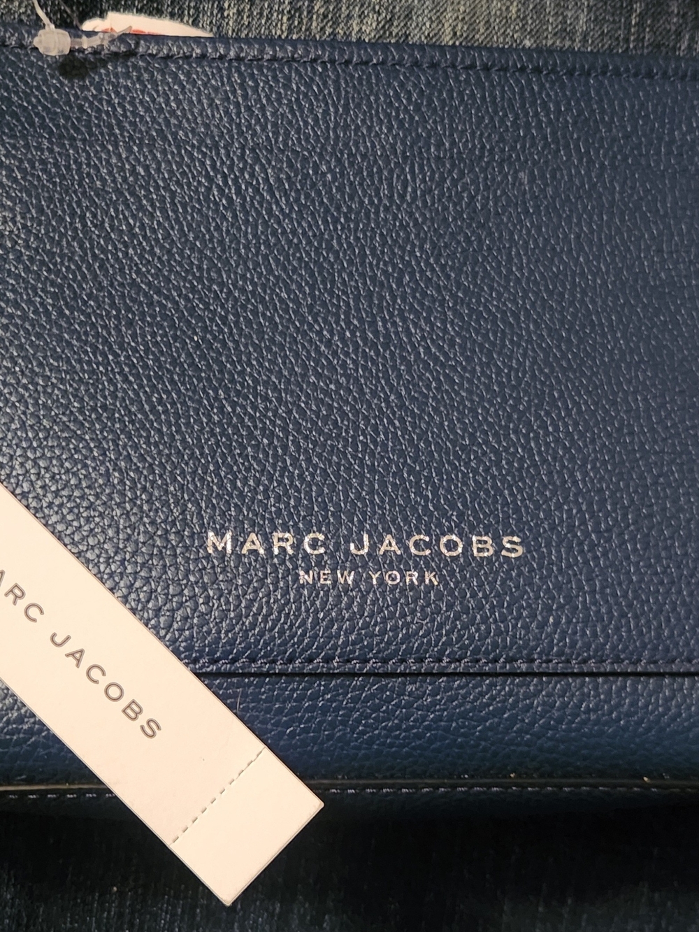 Marc Jacobs Navy Leather Zip Pouch